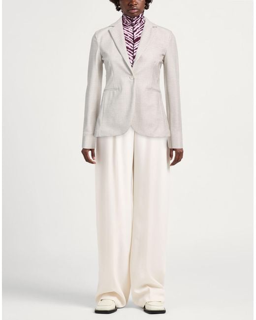 Circolo 1901 White Blazer Cotton, Elastane