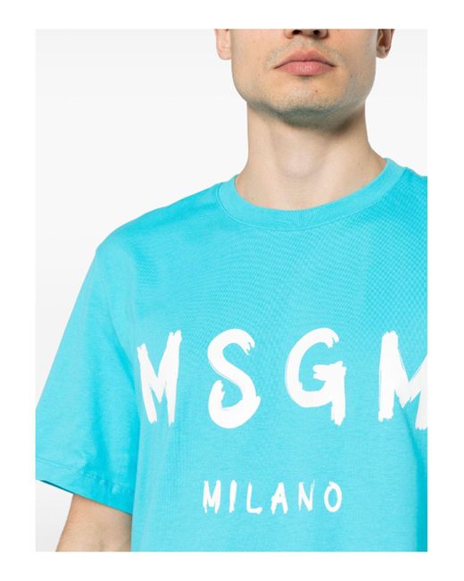 T-shirt MSGM pour homme en coloris Blue