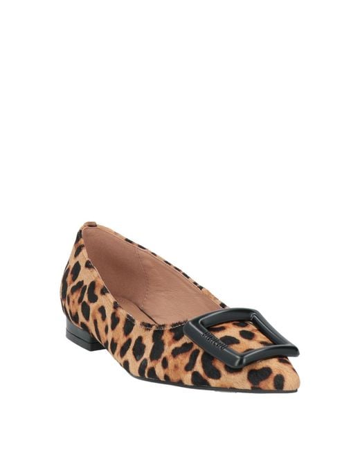 Bibi Lou Brown Sand Ballet Flats Leather