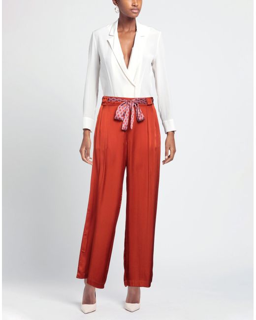Niu Red Pants Acetate, Silk, Cotton