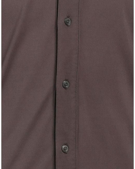 Alpha Studio Brown Slim-Fit Cotton Elastane Shirt for men