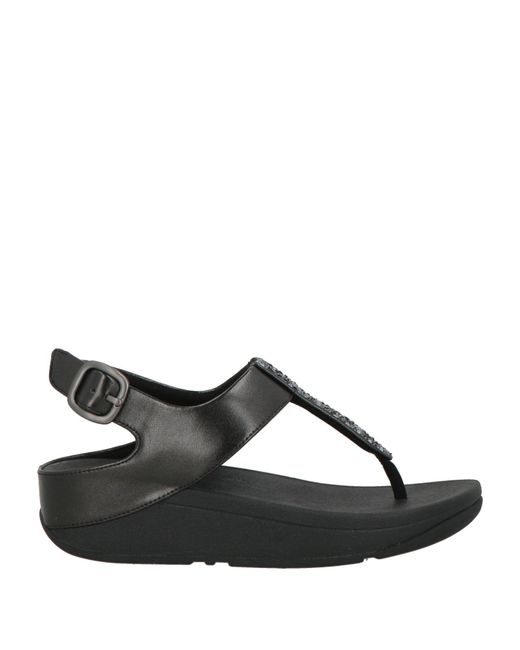 Fitflop Black Thong Sandal Synthetic Material, Textile Fibers