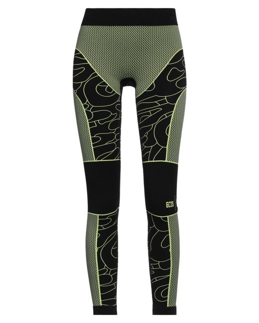 GCDS X WOLFORD Green Lime Leggings Polyamide, Elastane