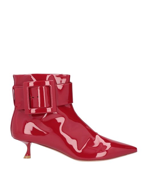 Roger Vivier Red Ankle Boots