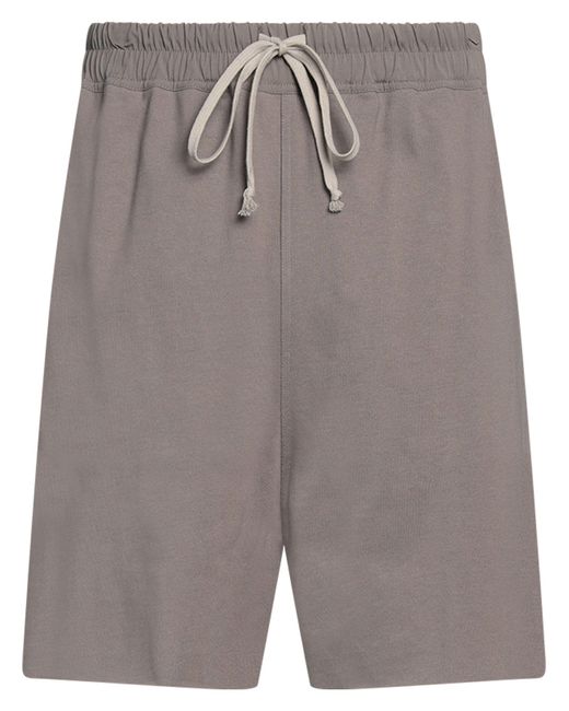 Rick Owens Gray Shorts & Bermuda Shorts Cotton, Elastane for men