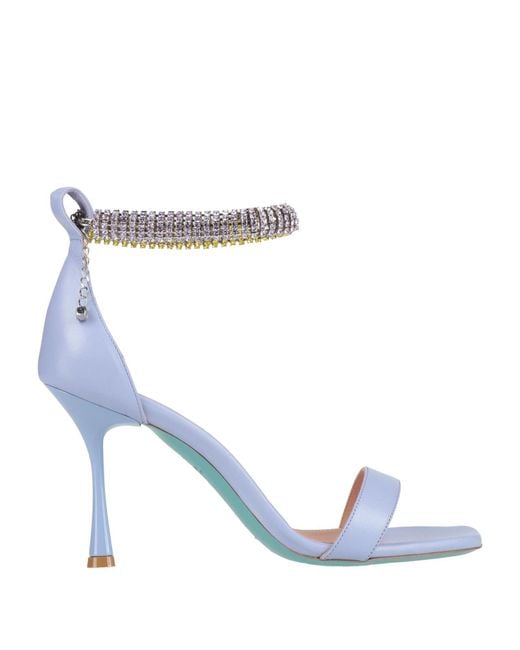 Fratelli Russo Blue Lilac Sandals Leather