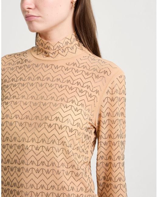 Patrizia Pepe Brown Top Polyester, Elastane, Glass