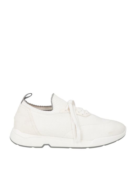 Andrea Ventura Firenze White Sneakers Textile Fibers for men