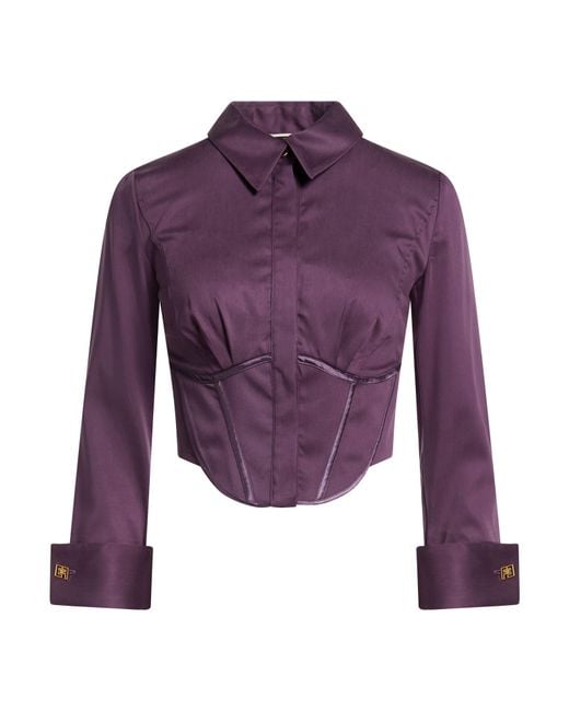 Elisabetta Franchi Purple Shirt Lycra, Elastane