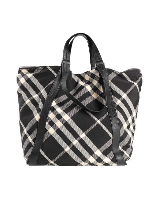 Burberry Black Duffel Bags Textile Fibers, Leather
