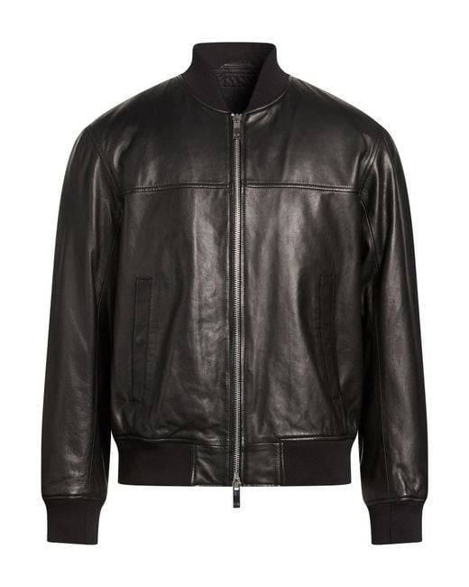 ARMANI EXCHANGE Black Jacket Ovine Leather for men