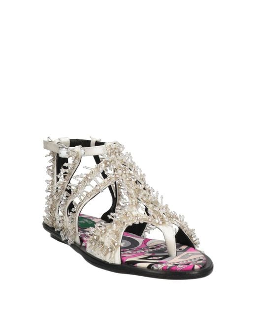 Emilio Pucci White Thong Sandal