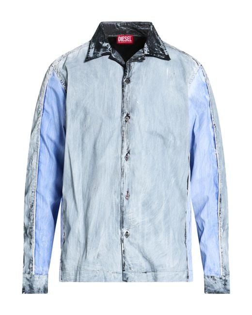 DIESEL Blue Shirt Cotton for men