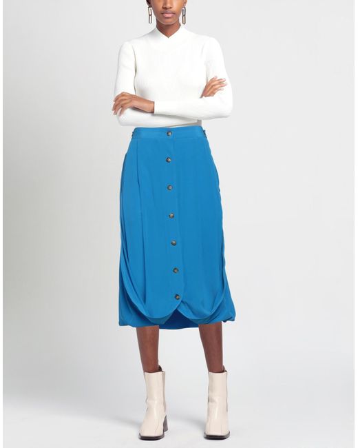 Quira Blue Midi Skirt