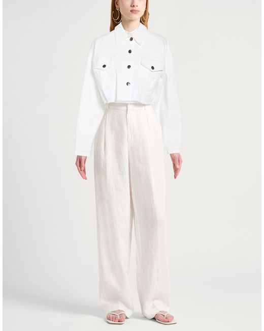 Jijil White Ivory Denim Outerwear Cotton, Elastane