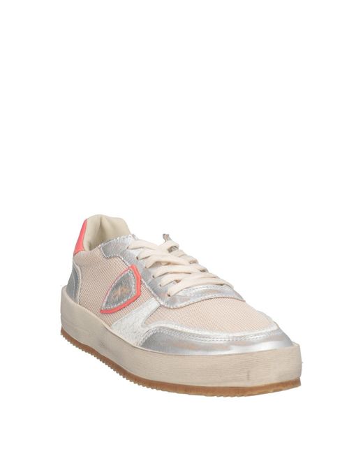 Philippe Model Pink Sneakers Leather, Textile Fibers
