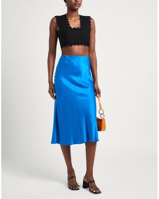 Ottod'Ame Blue Midi Skirt Viscose