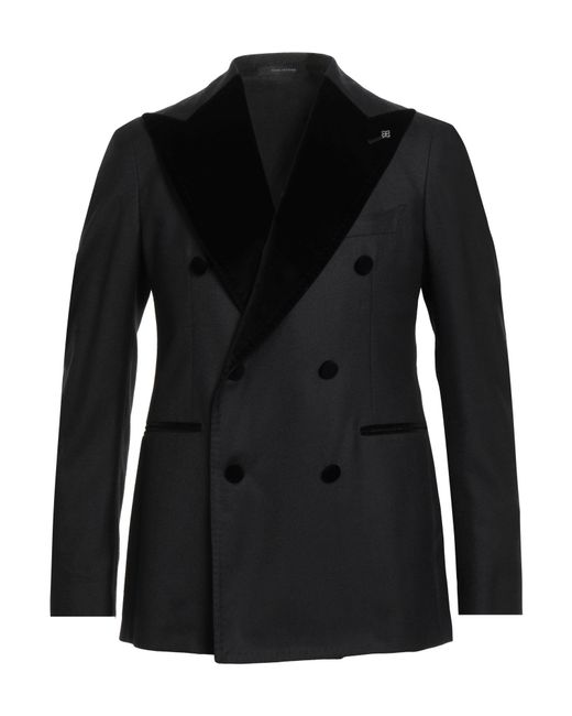 Tagliatore Black Blazer Cotton, Elastane for men