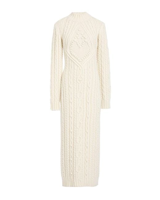 Jean Paul Gaultier White Ivory Maxi Dress Virgin Wool, Polyester