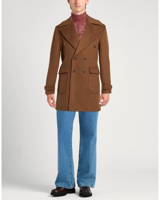 Takeshy Kurosawa Brown Coat Polyester for men