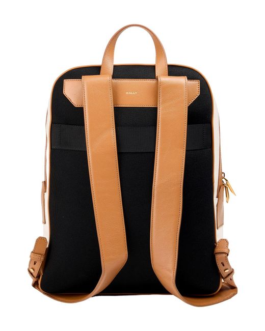 Bally White Backpack Textile Fibers for men