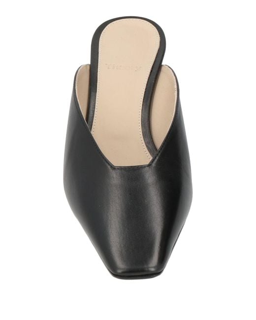 Theory Gray Mules & Clogs Calfskin