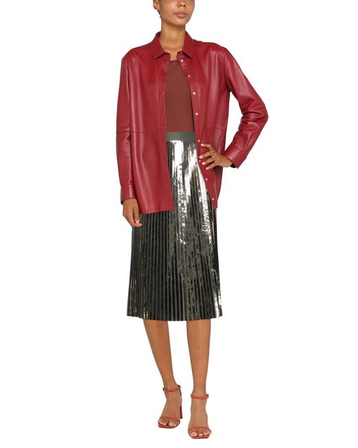 HANAMI D'OR Midi Skirt in Metallic | Lyst