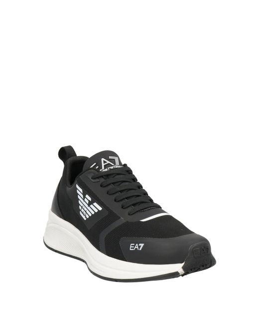 EA7 Black Sneakers Polyester, Thermoplastic Polyurethane, Polyurethane Coated, Elastane for men