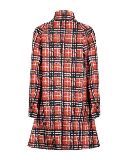 Burberry Red Overcoat & Trench Coat