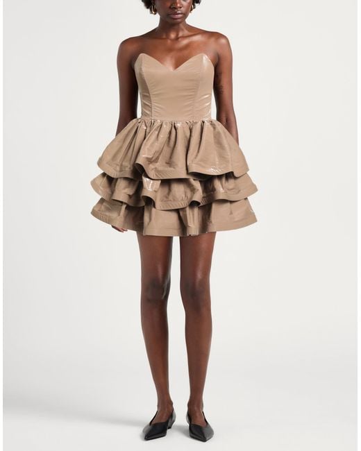 Elisabetta Franchi Pink Taupe Mini Dress Viscose, Polyester, Cotton, Metal