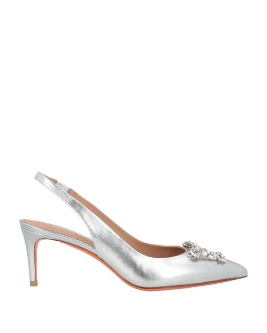 Santoni White Pumps