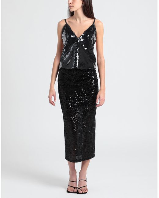 FEDERICA TOSI Black Top Polyester, Elastane