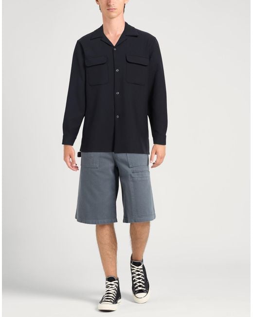 Sandro Blue Shirt Polyester, Viscose, Elastane for men