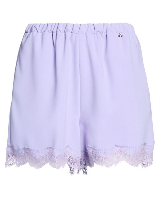 Elisabetta Franchi Purple Shorts & Bermuda Shorts Polyester, Cotton, Polyamide
