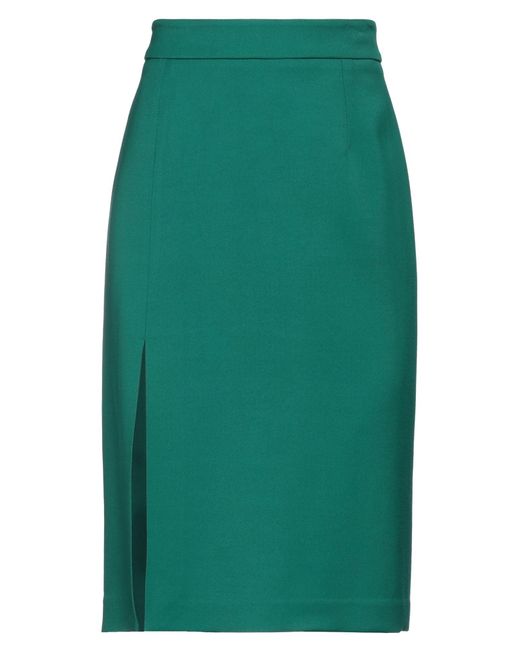 True Royal Green Midi Skirt