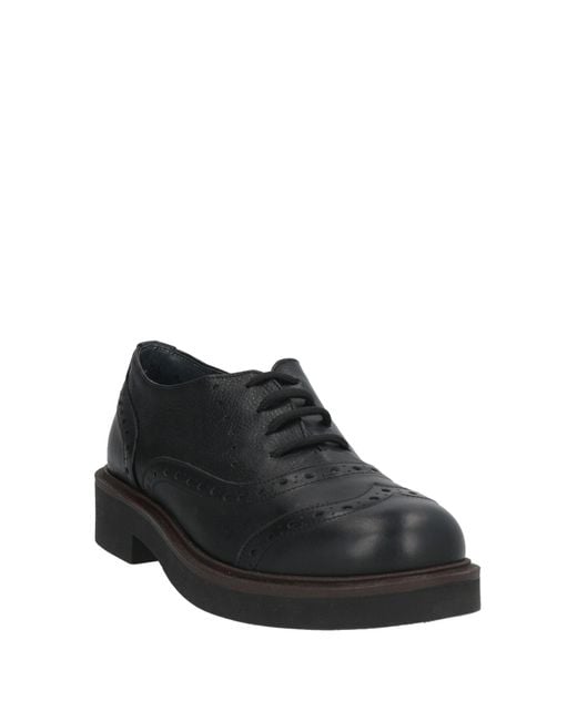 #RIKYN Black Lace-Up Shoes Leather
