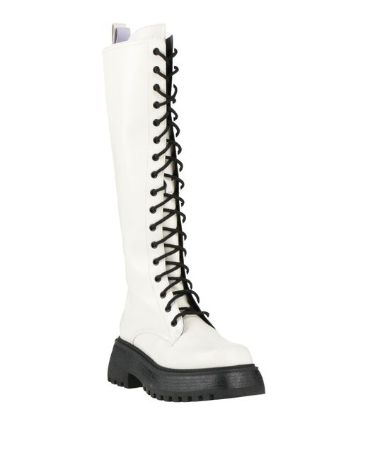 3Juin White Boot Leather