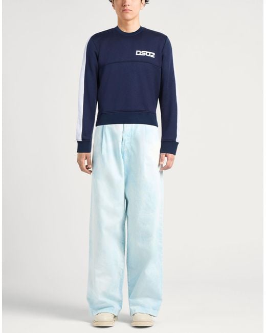 DSquared² Blue Sweatshirt Cotton, Polyester, Elastane for men