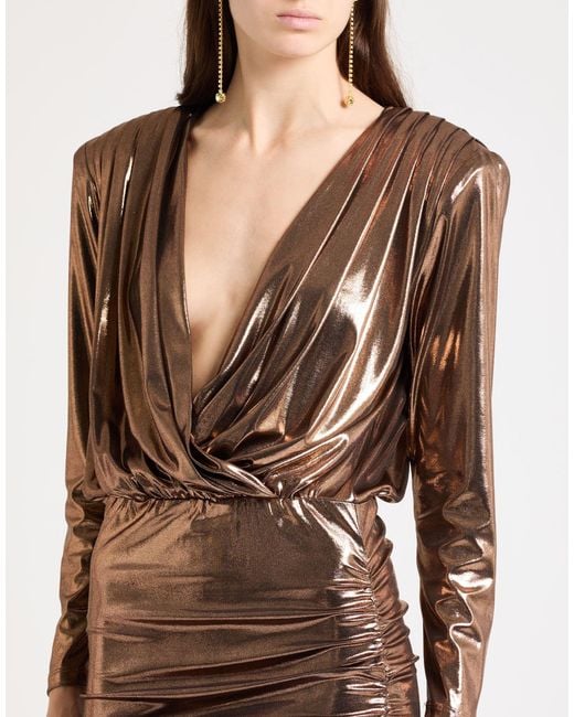 Just Cavalli Brown Mini Dress Polyester, Elastane