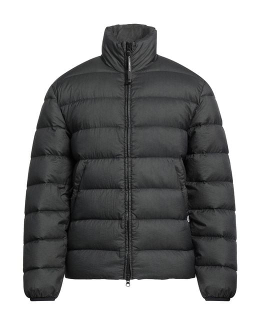 C P Company Black Dark Grey Nylon Down Jacket for men