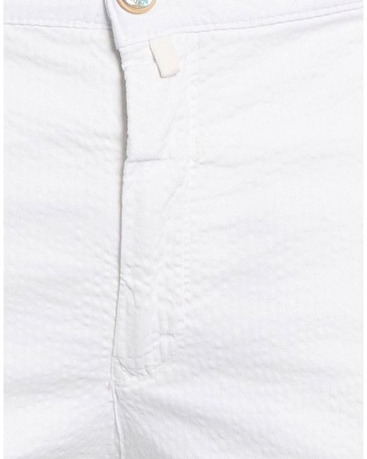 Barbati White Pants Cotton, Elastane for men