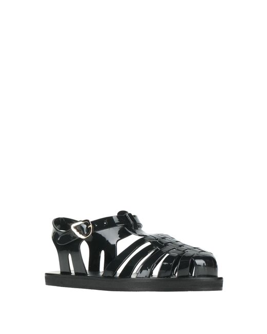 Ancient Greek Sandals Black Sandals Rubber