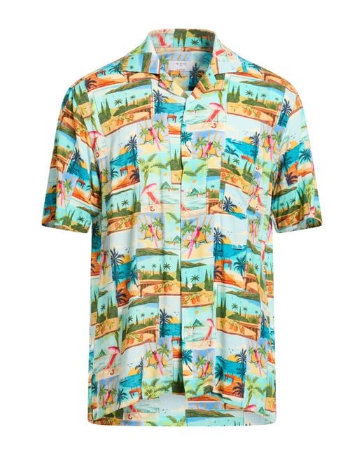 Mirto Blue Azure Shirt Viscose for men