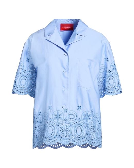 LaDoubleJ Blue Shirt Cotton, Polyester