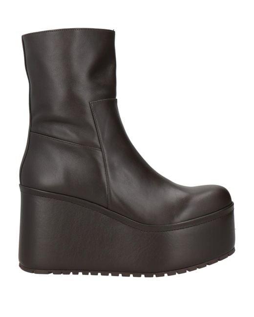 Paloma Barceló Black Chocolate Ankle Boots Leather