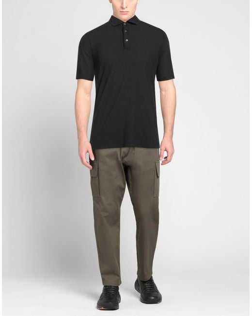 FILIPPO DE LAURENTIIS Black Polo Shirt for men