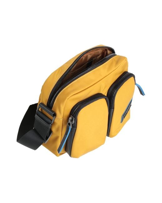 Piquadro Yellow Cross-Body Bag Cow Leather, Nylon, Eva (Ethylene