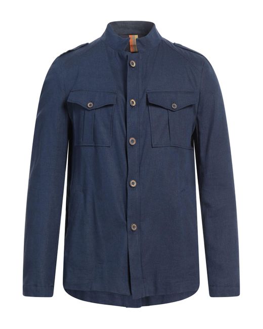 OVER/D Blue Jacket Linen, Viscose for men