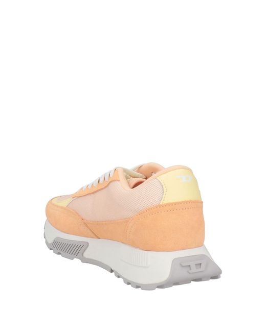 DIESEL Pink Apricot Sneakers Leather, Textile Fibers