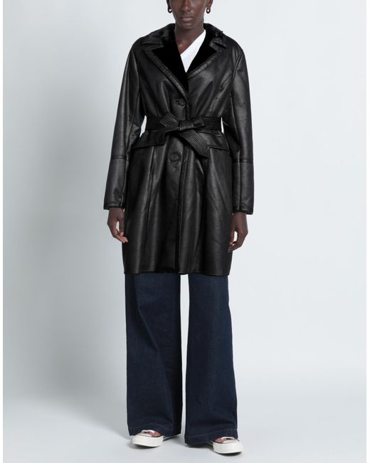 Manteau long Nenette en coloris Black